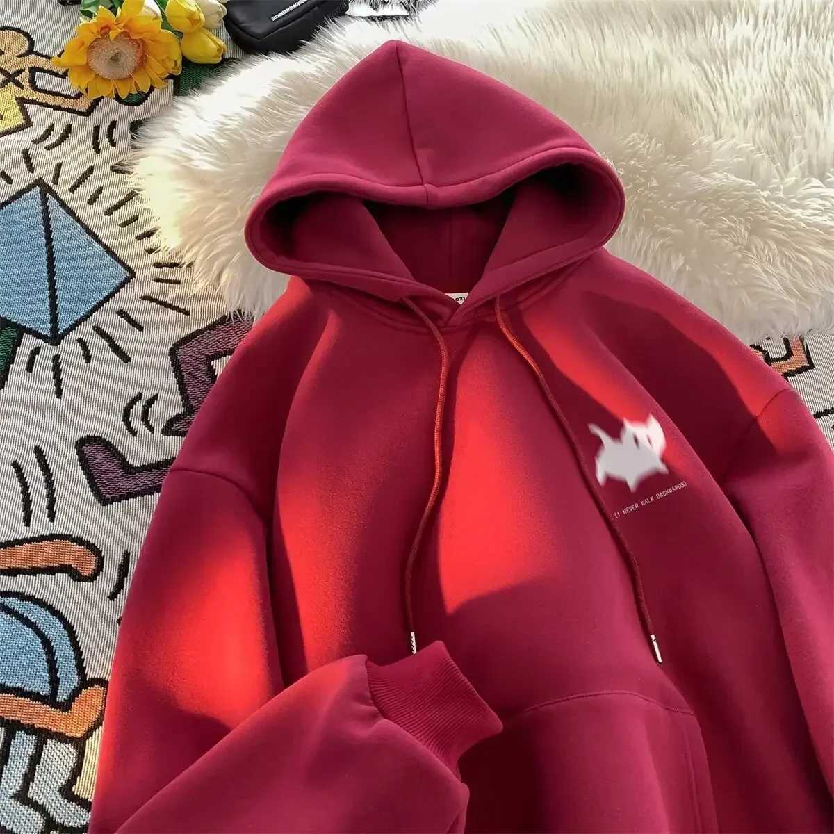 Casual mens hoodie fashionable catprint streetwear comfortable and highquality hoodie fashionable mens top W251021