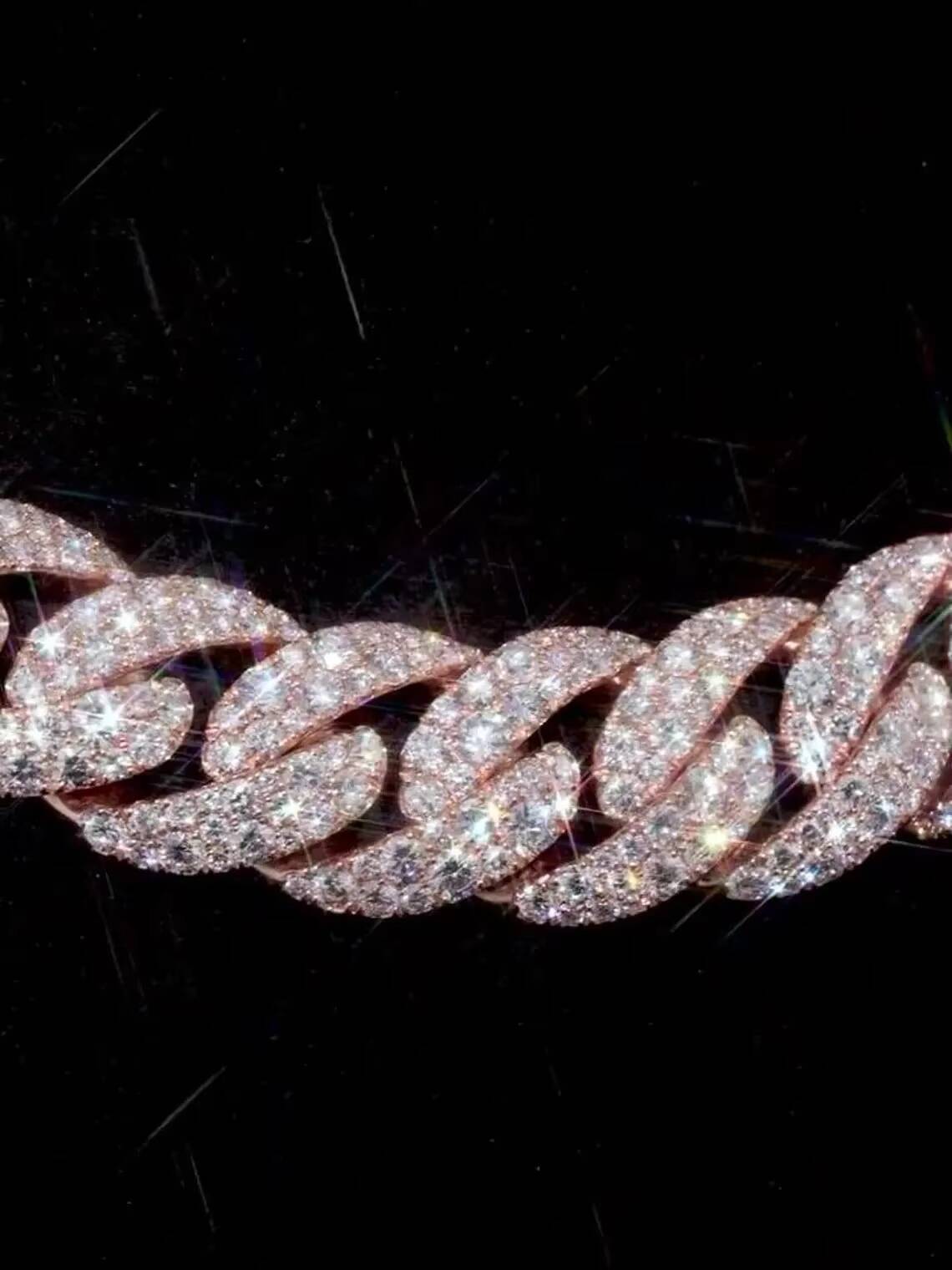 14mm MOISSANITE Mosaic Cuban Link Chain in 925 Sterling Silver VVS Stones Passes Diamond Tester for Parties