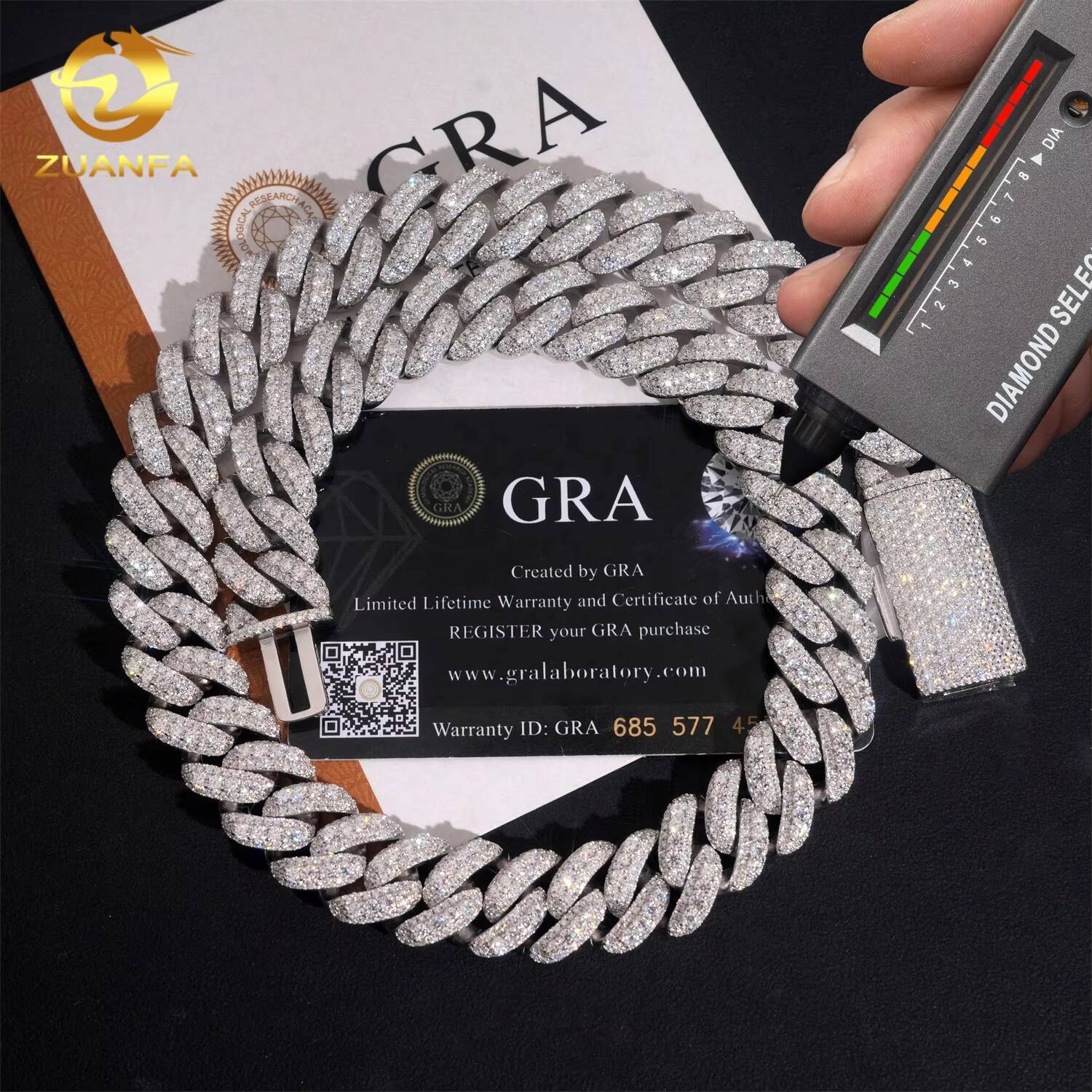 Fine Jewelry High Quality 925 Silver Hip Hop Mens Iced Out Luxury 16mm Moissanite Cuban Link Chain