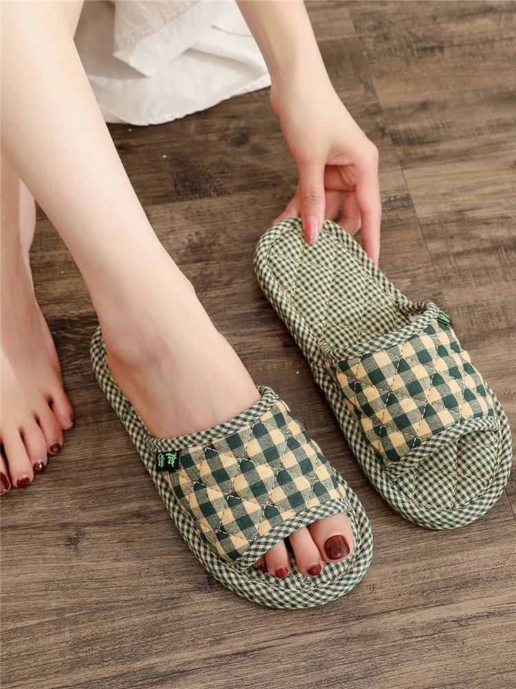 Pure Cotton Soft Bot ex Home Quiet Cloth Art Home Floor Slippers Simple id Indoor Home Floor Slippers 251021