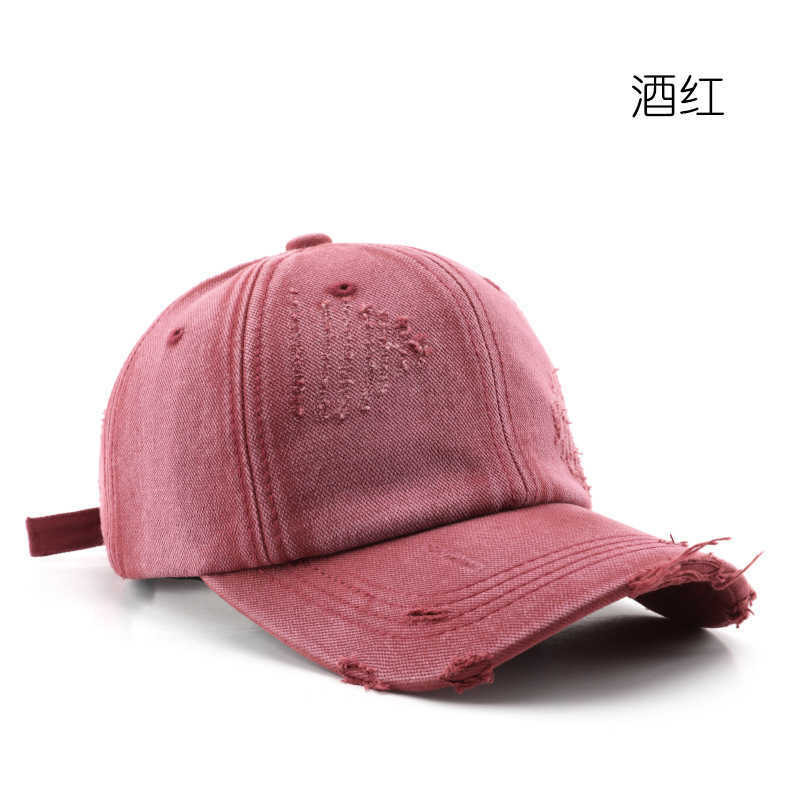 Womens Spring Summer Washed Distressed Denim Solid Color Baseball Cap Outdoor Mens Sun Protection Visor Cap H251020