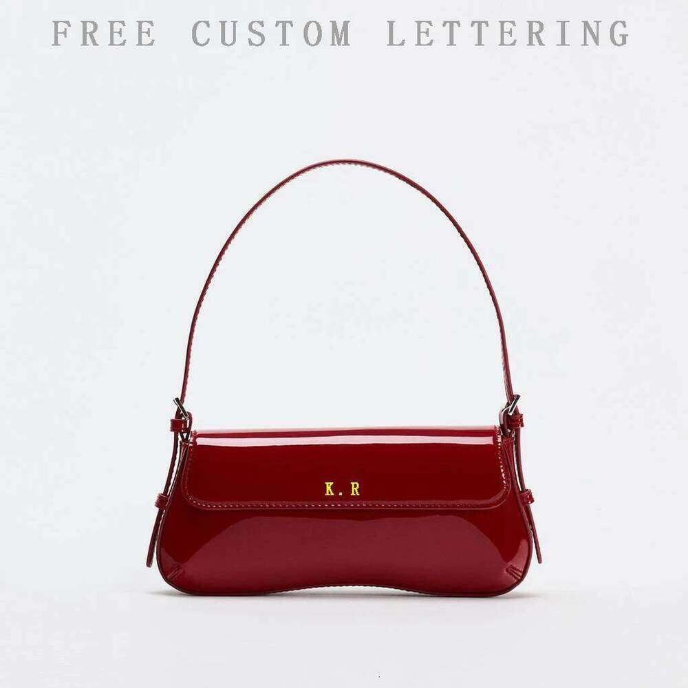 Bury Vintage Underarm New Niche Design Simple Flip Handbag Free Custom PU Glossy Fashionable Shoulder Bag Suotong1021