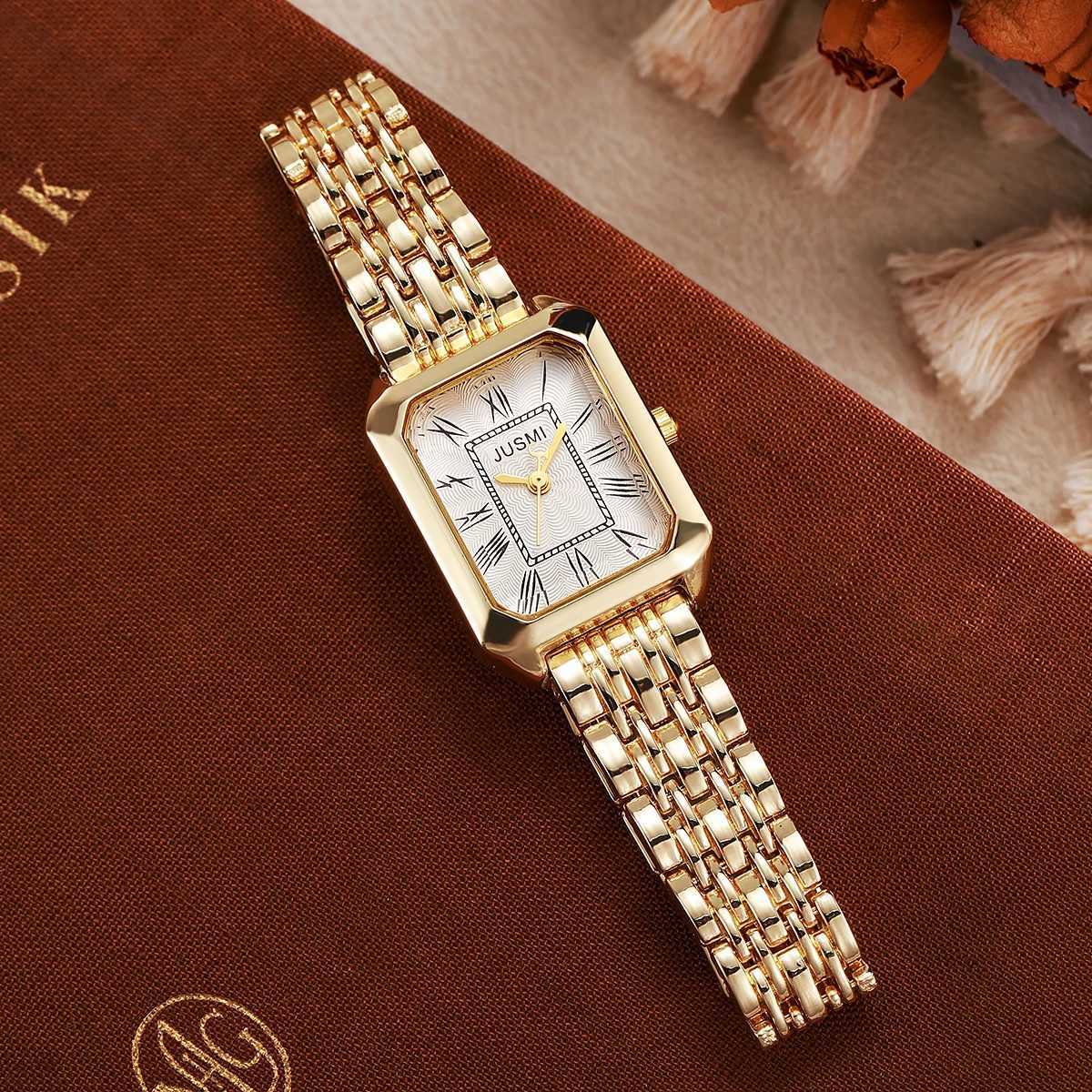 Light Luxury Fashion Allmatch Square Roman Graduated Quartz Womens for Christmas and Halloween Holiday GiftsXJ251021