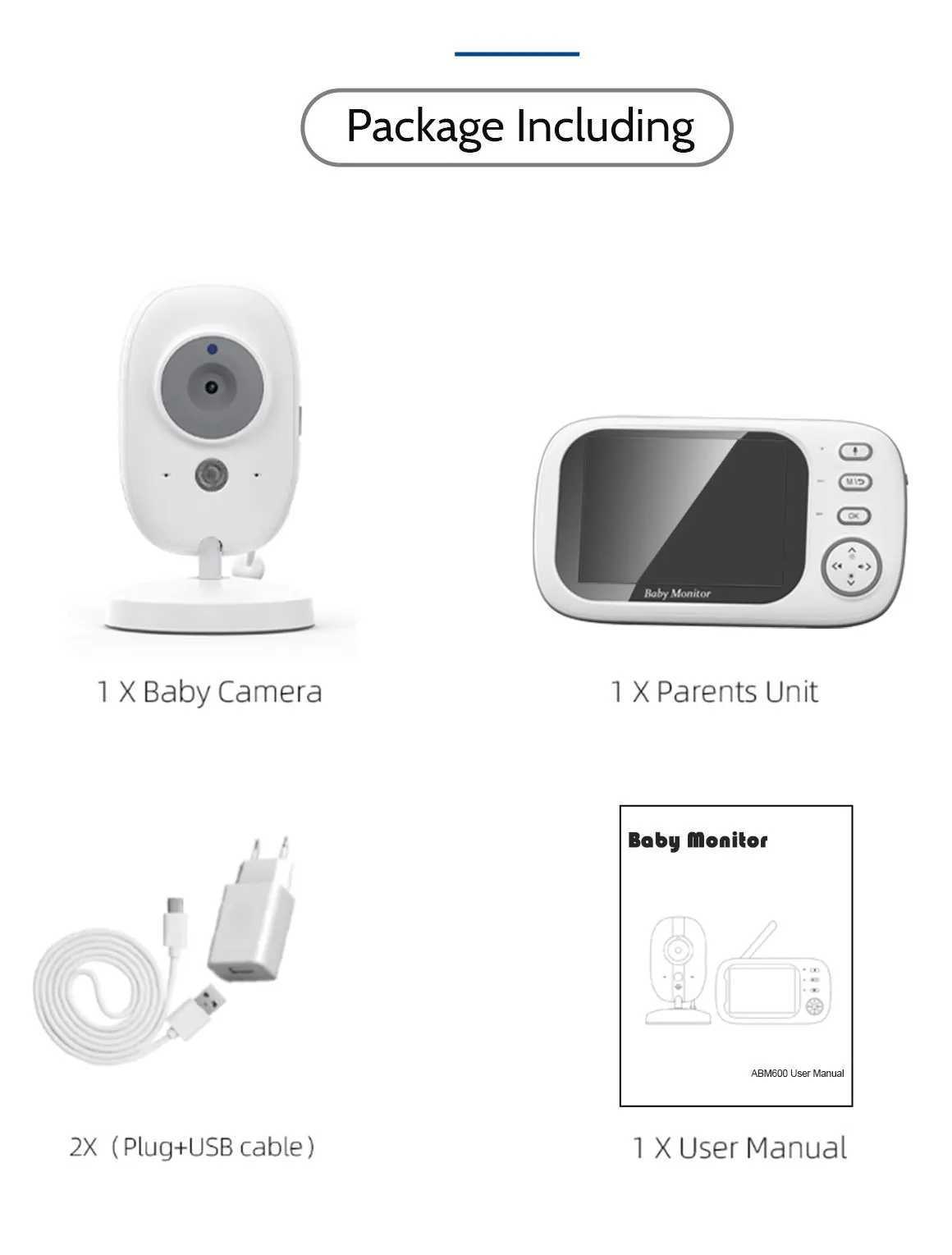 New 35 Video Baby Monitor Night Vision Security Cam 24G Mother Kid 2 Way Audio Talk Video Surveillance Cam With Temperature J251121