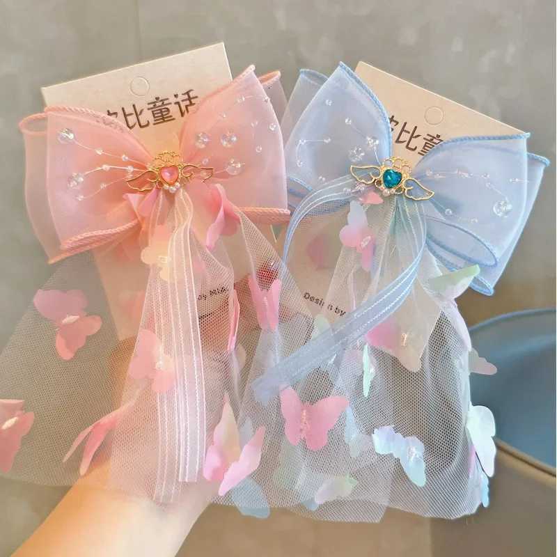 1PC New Princess Gradient Butterfly Bow Cute Girls Hairpins Children Headwear Hairgrip Hair Clips Barrettes Hair AccessoriesW254021