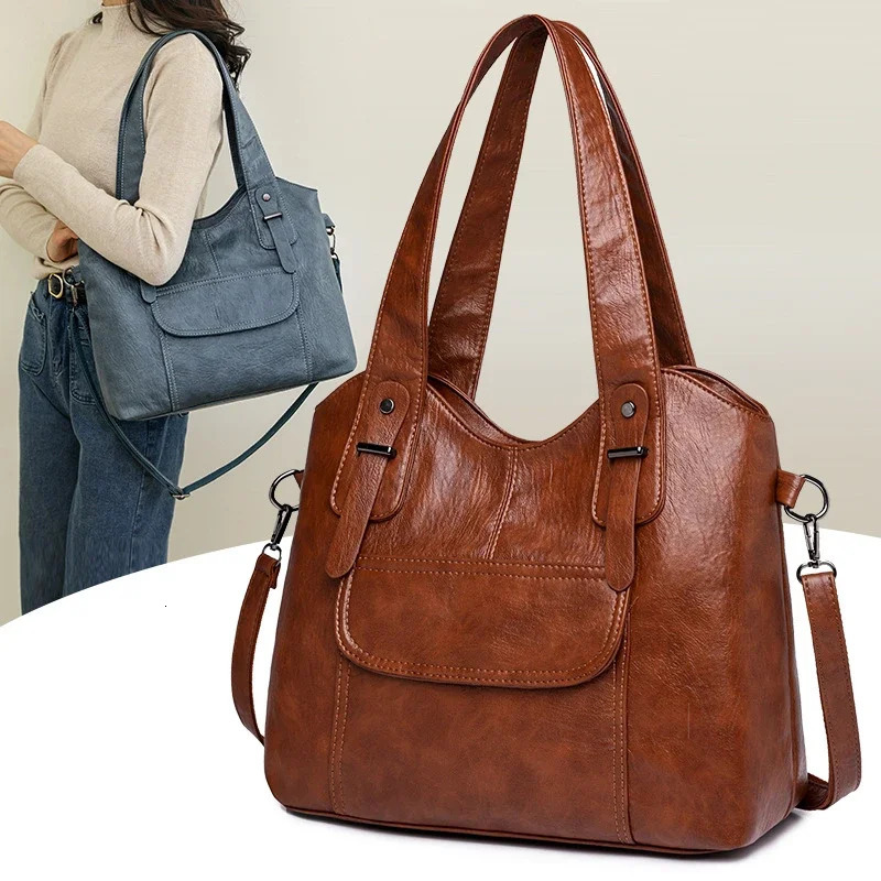 Womens Bag High Quality Leather Handbag Female Shoulder Bags Large Capacity Tote Bag Casual Handbag For Commte 251021