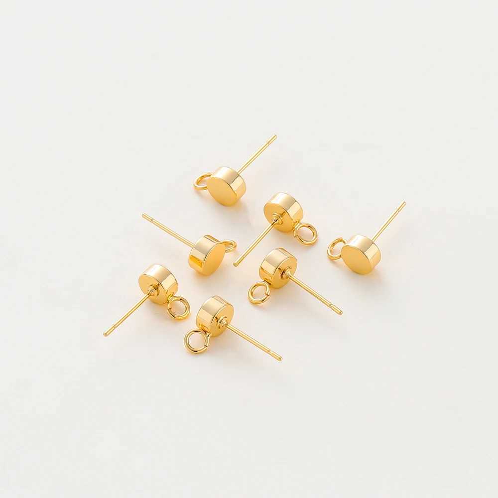 10Pcs Stud Earring 14K18K Gold Color Plated Brass Ear Hoops for Jewelry Making DIY Earrings Accessories Supplies J251021