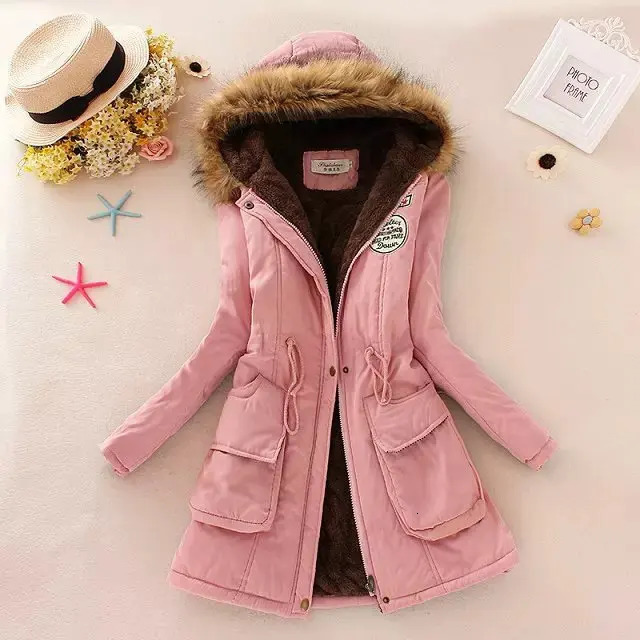 Autumn Winter Women Cotton Jacket Padded Casual Slim Coat Emboridery Hooded Parkas Wadded Warm Overcoat Fashion 251021
