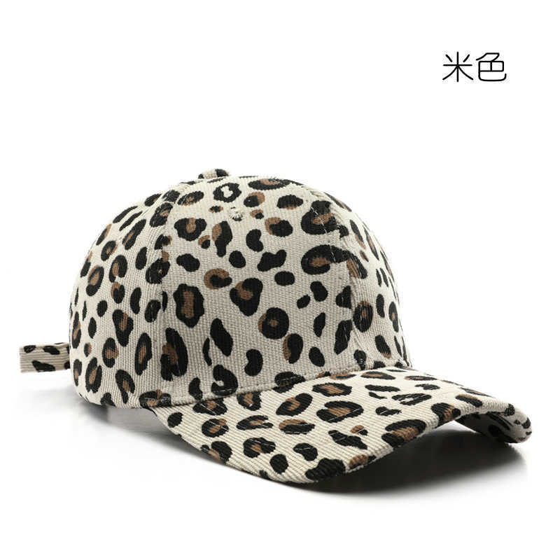 Womens Corduroy Leopard Print Baseball Cap for Autumn and Winter Outdoor Mens Warm and Coldproof Sunshade Cap H251020