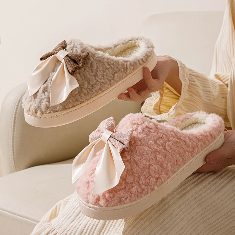 Mens Winter Cotton Slippers with Heel Indoor ThickSoled NonSlip Warm Plush FleeceLined Couples Home Cotton Shoes for Women 251021