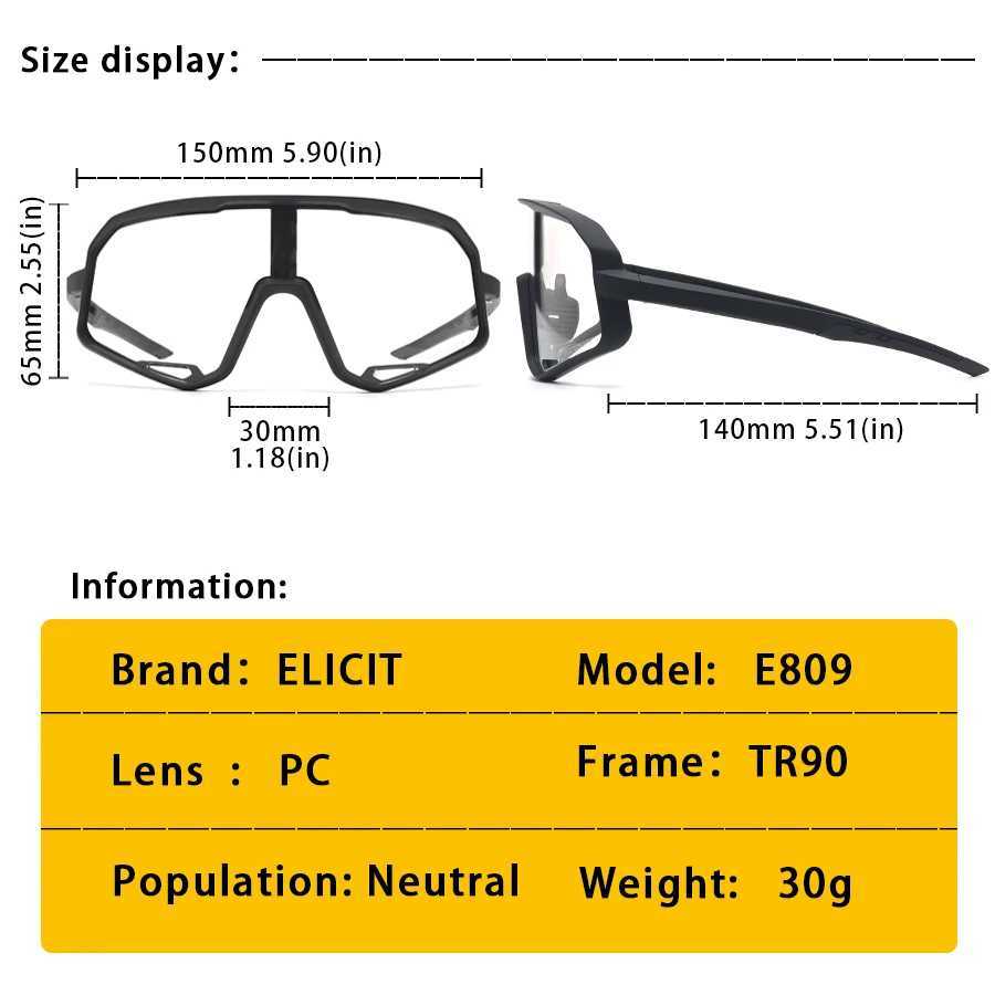 ELICIT Auto Tint Bike Sunglasses for Men Women MTB Cycling Climbing Outdoor Sports UV400 J251114