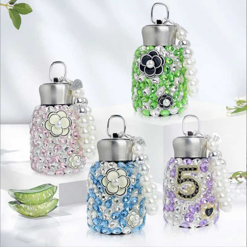 Luxury Rhinestone Insated Cup Portable Large Belly Cup Stainless Steel Pearl Handheld Water Bottle lia Sinensis Thermoses Y251021