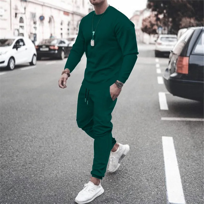 Men Two Pieces Sets Running SweatshirtSweatpants Suit Autumn Winter Warm Tracksuit Mens Jogger Sports 251021