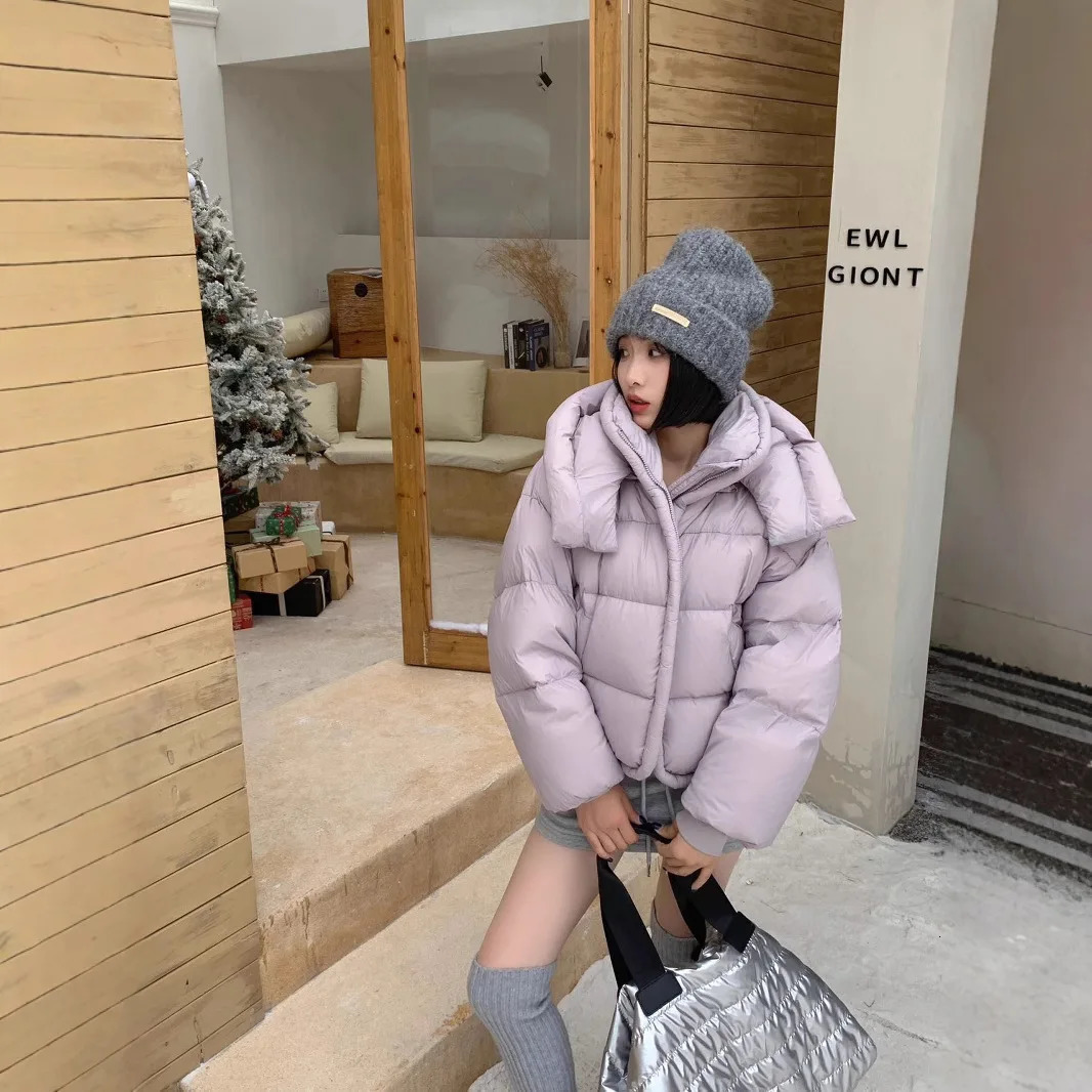 Coat Korean Version Loose Fit Lapel Hooded Women Winter Premium Thickened Warm Bread Jacket 251021