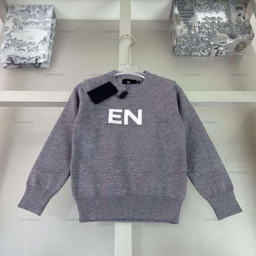 New girl boy sweater Lettered jacquard kids Knitwear top kids designer clothes autumn baby Knitted pullover A826X23N221-b