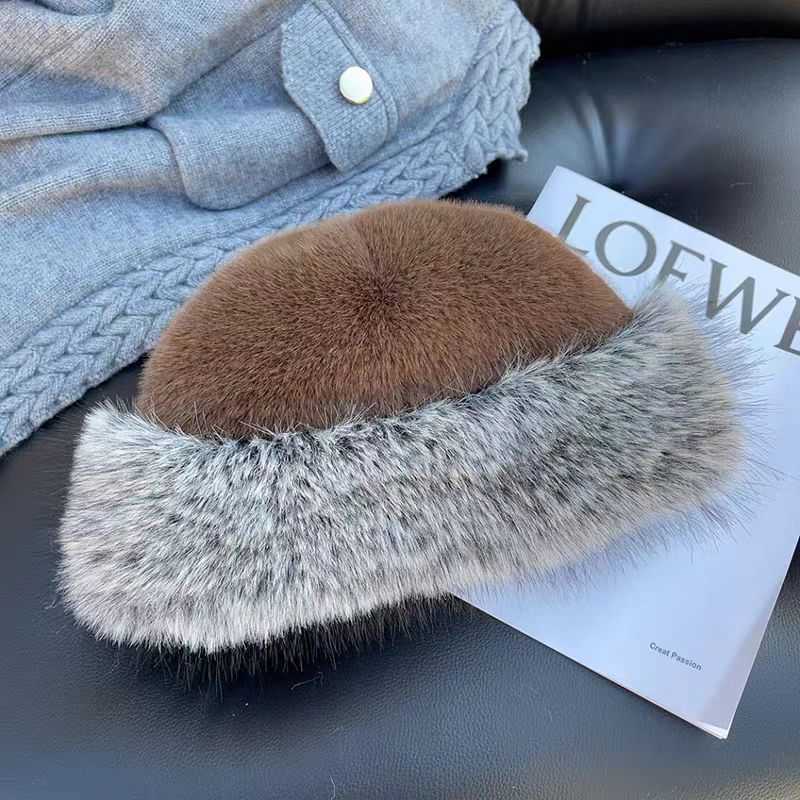 2025 New Style Cute Hat for Women Thickened and Warm for Autumn and Winter Ear Protection Imitation Mink Fur Plush H251020