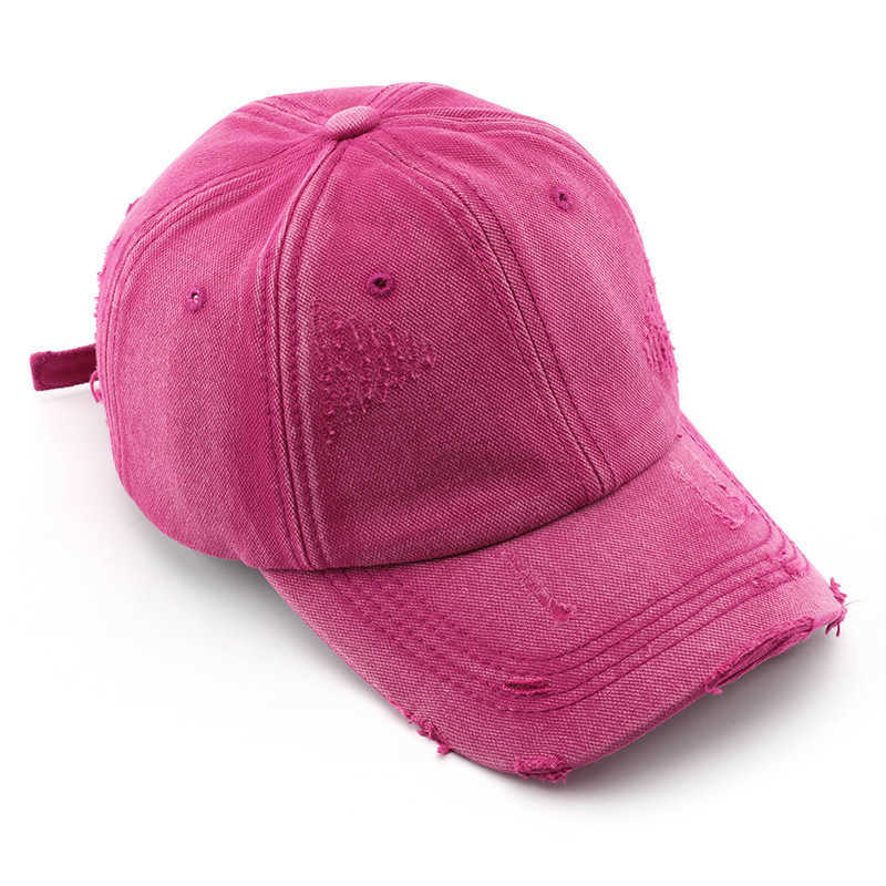 Womens Spring Summer Washed Distressed Denim Solid Color Baseball Cap Outdoor Mens Sun Protection Visor Cap H251020