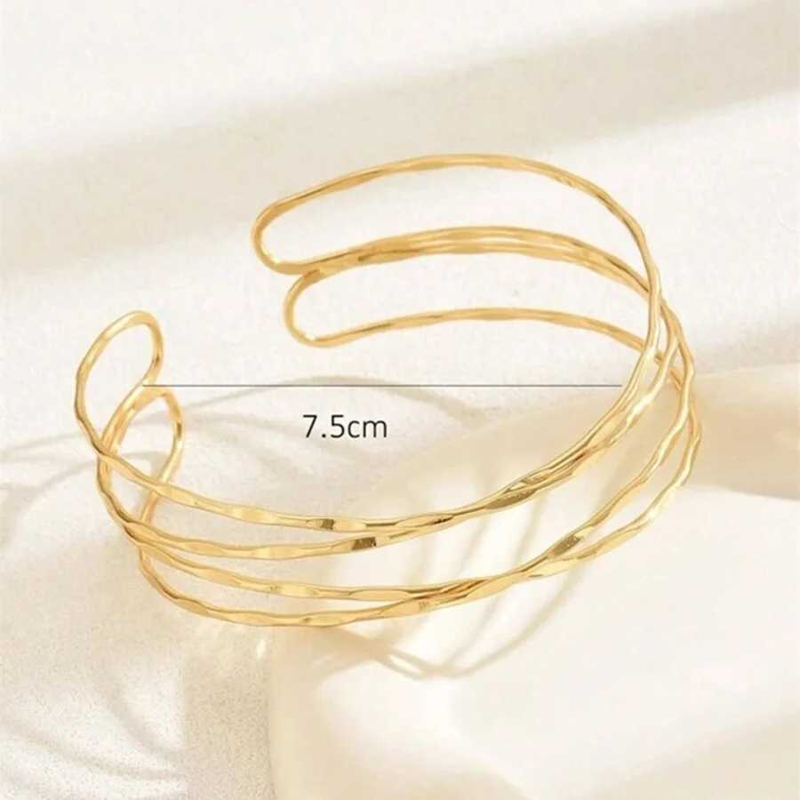 Obega Korean Multilayer Gold Color Cuff Bracelet For Women Punk Style Metal Bracelet Minist Design Ins Daily Wear Party Jewelry J251021