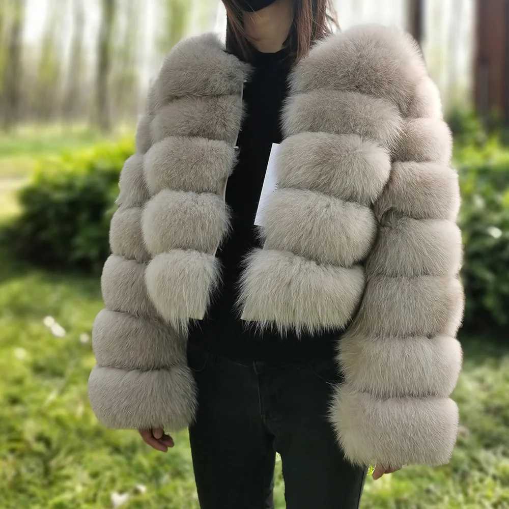 2025 MAOMAOKONG Natural Real Fox Fur Coat Womens Jackets Winter Furry Vest Luxury Beige Khaki Short Leather Female Clothing1 Y251105