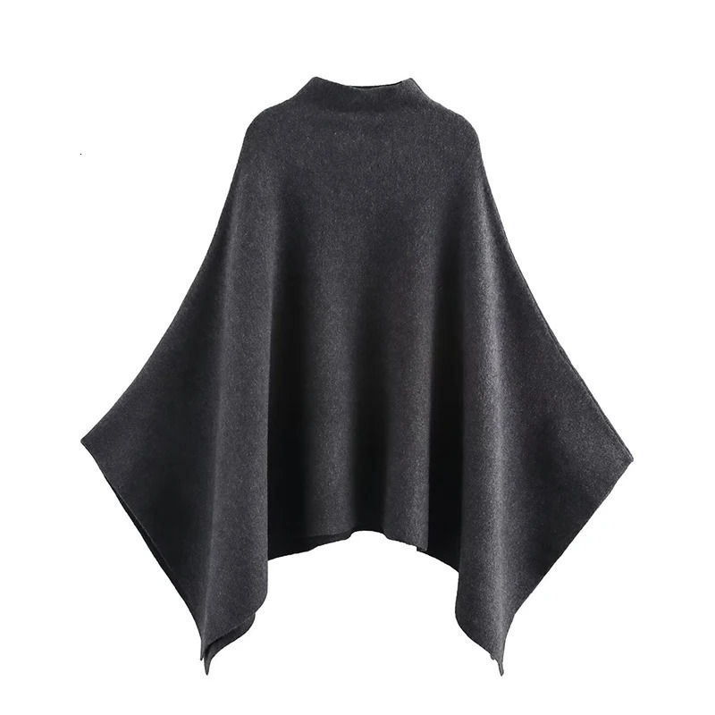 Womens Shawl Wrap Poncho Cape Cardigan Shawls for Fall Winter Spring Loose Stand Collar Asymmetric Knitted Jacket 251021