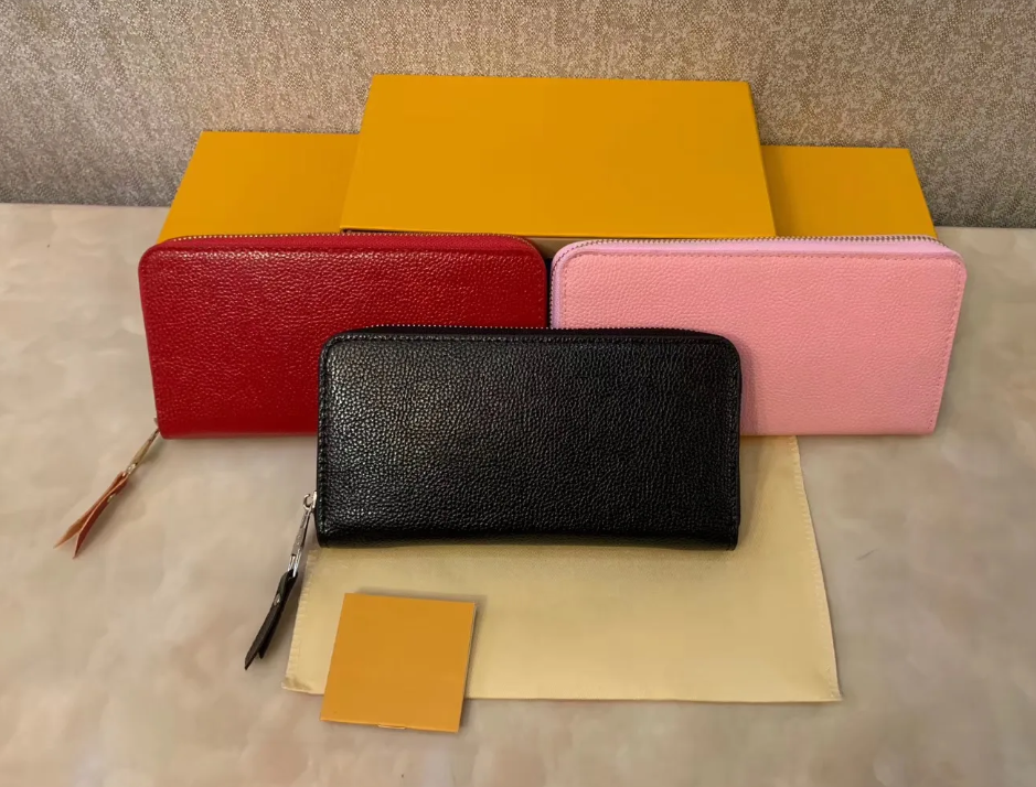 Fashion flowers designer zipper wallets luxurys Men Women leather bags High Quality Classic Letters coin Purse Original Box Plaid card holder