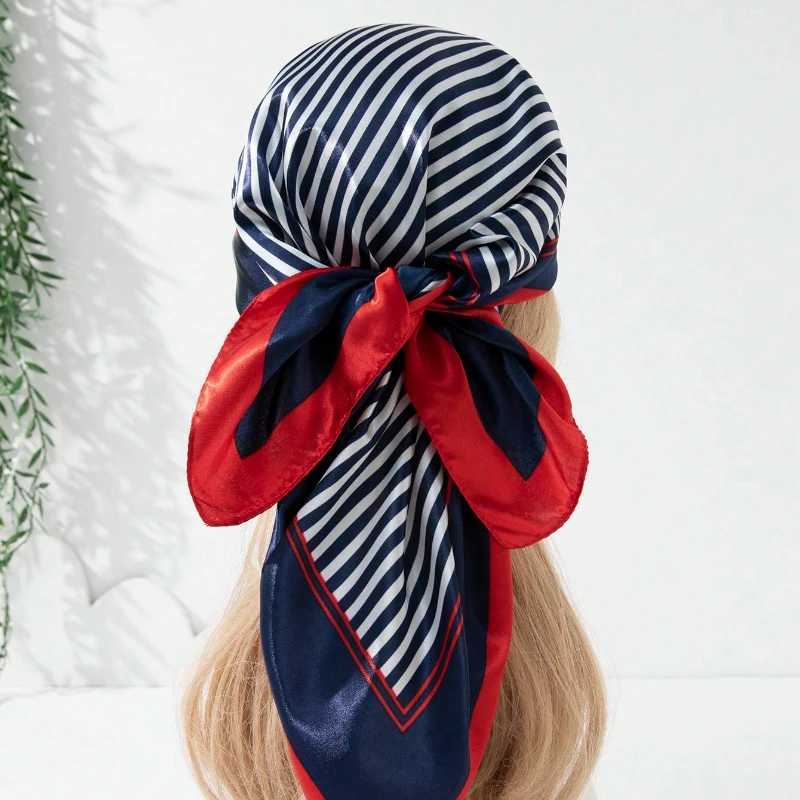 Simple Satin Scarf for Womenelegant Versatile Breathable Silk Imitation Scarf Shawl for TourismDaily Commuting Small Collar W251021