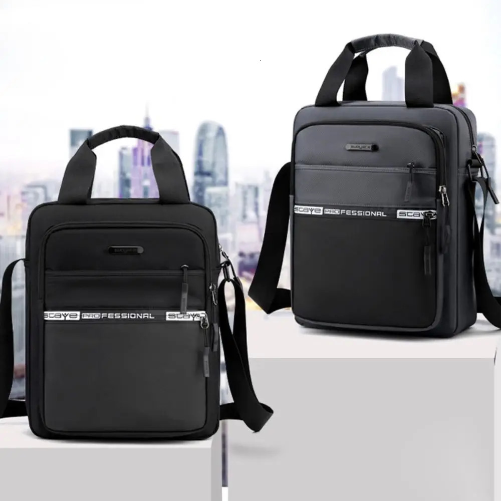 Mens Business Shoulder Bag Fashion Casual Solid Color Large Capacity High Quality Oxford Cloth Waterproof Multifunctional 251014