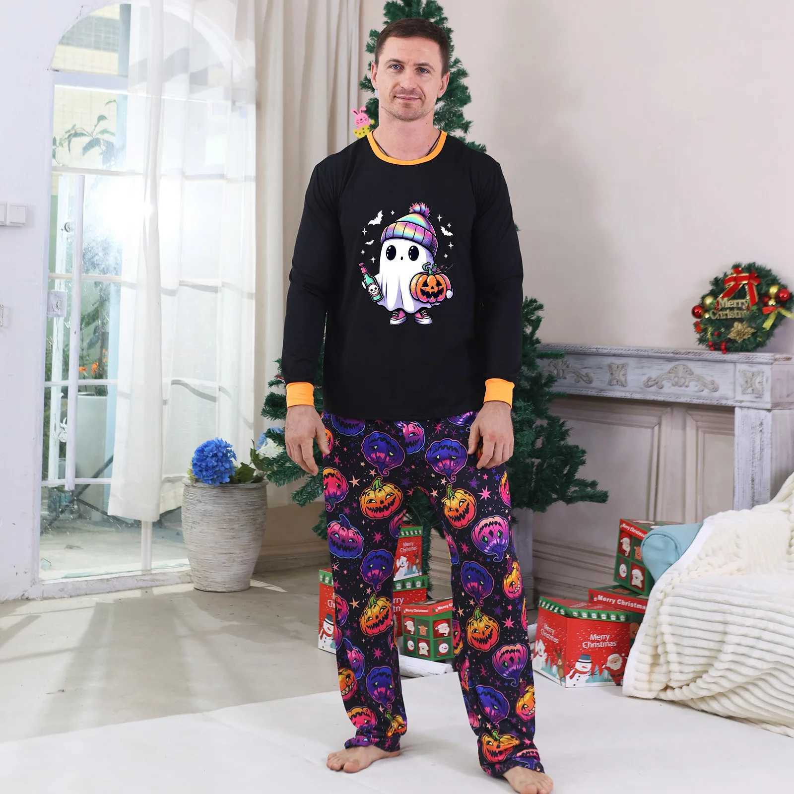 New Long Sleeve Pajamas Set For Family Matching Outfits Horror Halloween Carnival Sleepwear Casual Nightwear Women Men Clothes L251021874K