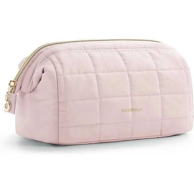 Makeup Bag Travel Toiletry Bag Puffy Padded Make Up Bags Wide Open Pouch Purse Travel Essentials Toiletries Accessories BrushesW251021