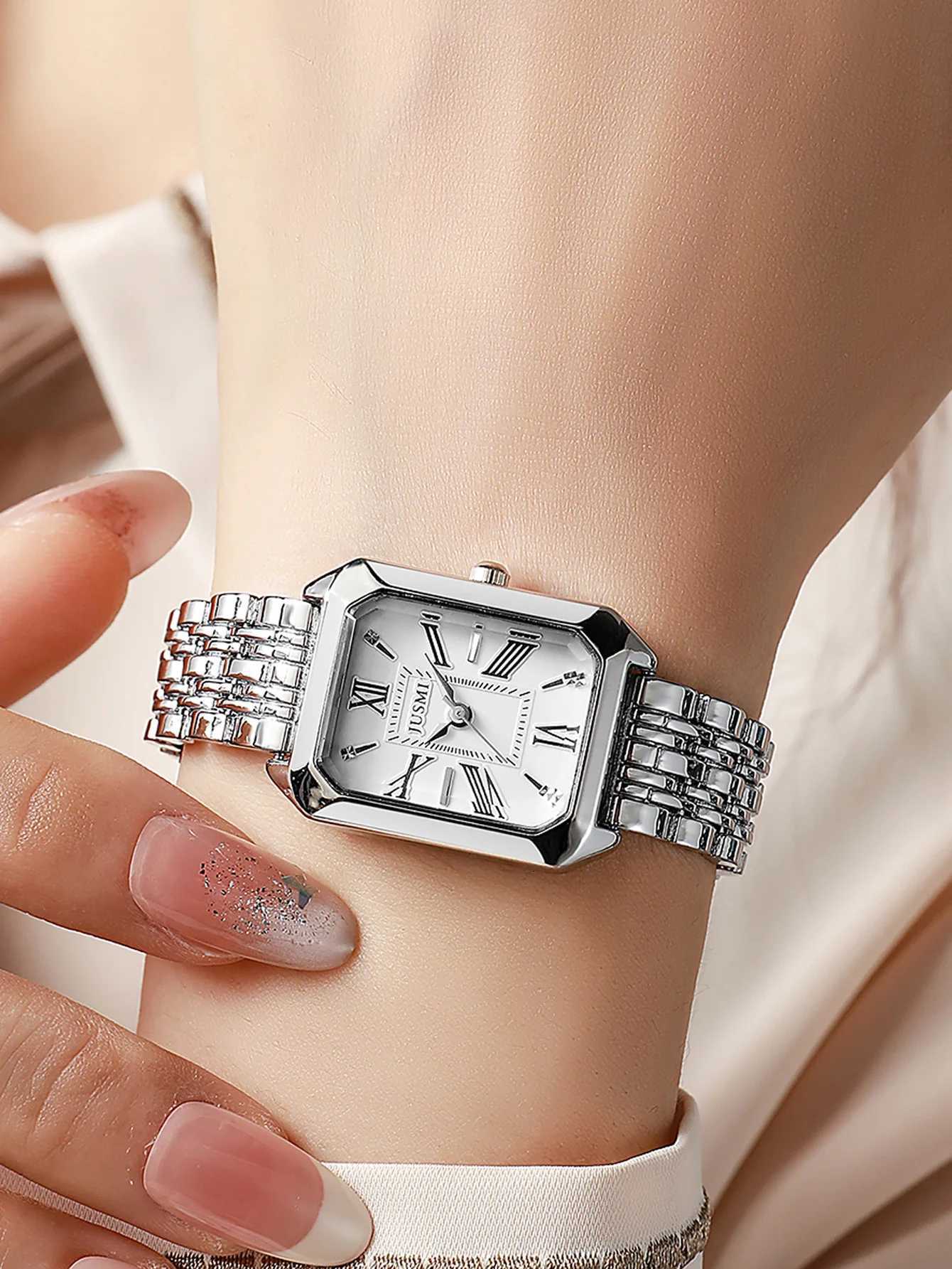 Fashionable Square Metallic Steel Band Quartz Womens for Christmas and Halloween GiftsXJ251021