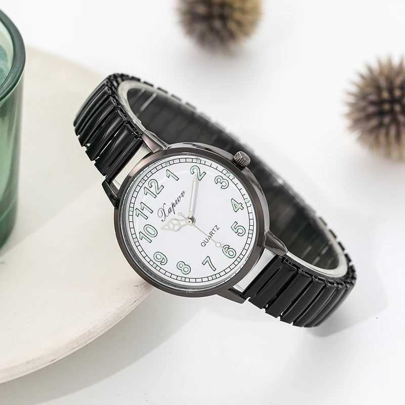 Fashionable Arabic Numeral Womens Elastic Band Quartz Antique Style Simple and Clear for MiddleAged and Elderly PeopleXJ251021