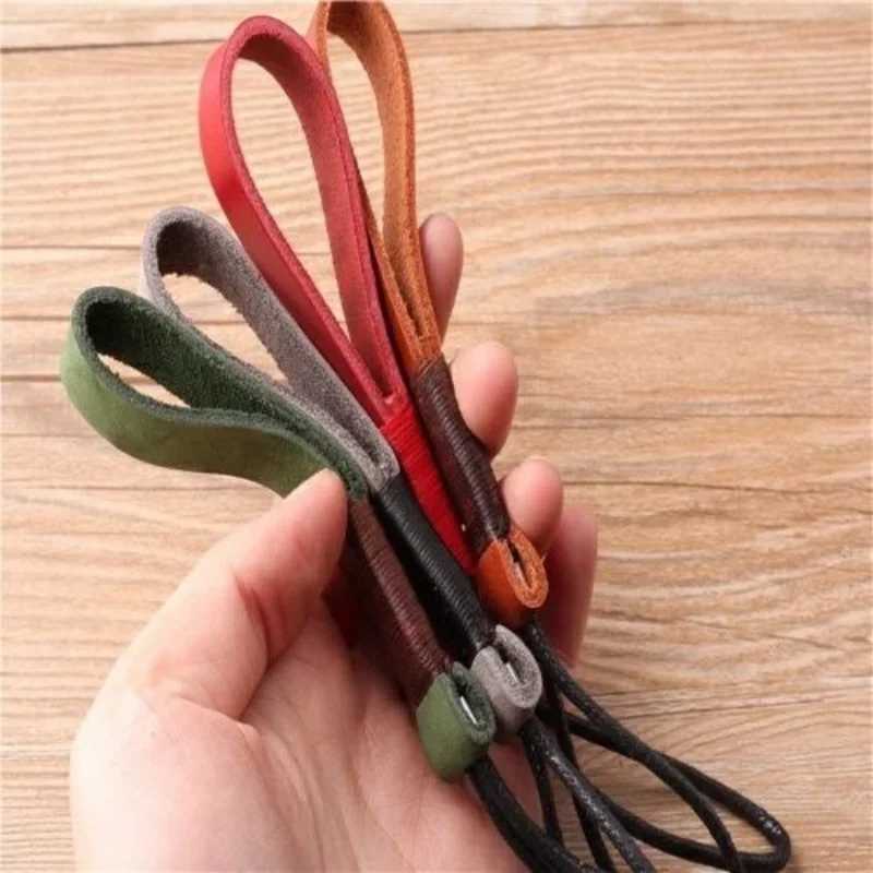 Handmade Genuine Leather Keychains Cowhide Weave Lanyard Keyring Men Women Car Key Holder Key Cover Auto Keyring Accessories W251021
