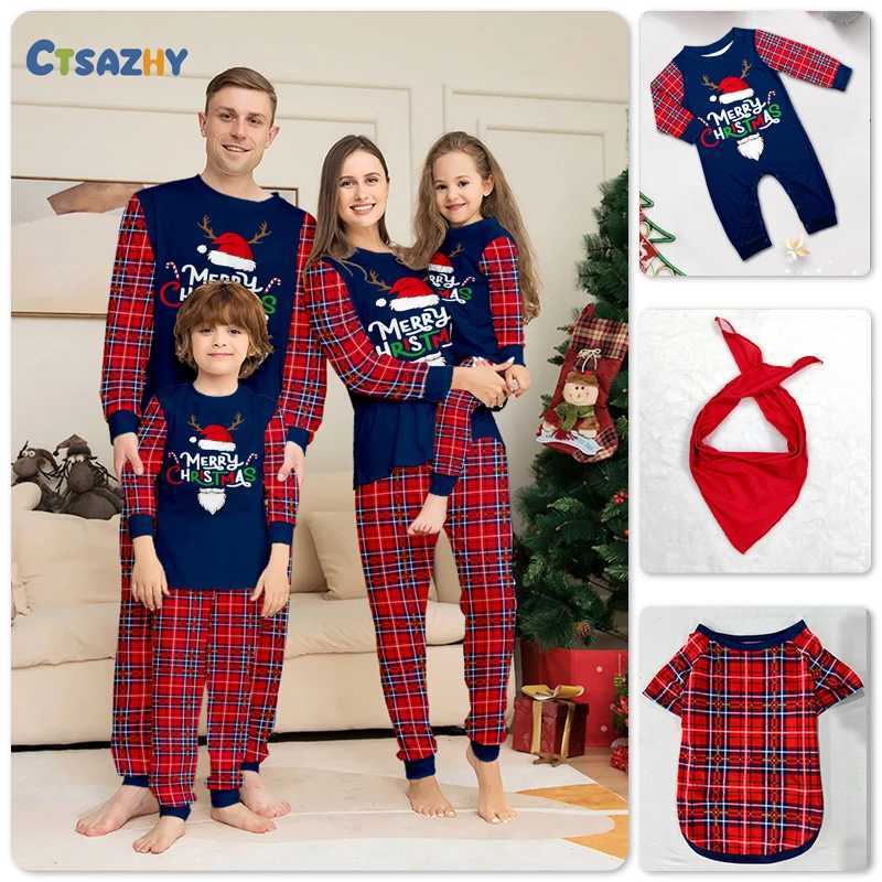 Christmas Family Matching Outfits Mom Dad Kids 2 Pieces Pajamas Set Baby Casual Loose Sleepwear Xmas Family Look Pyjamas L251021HDAB