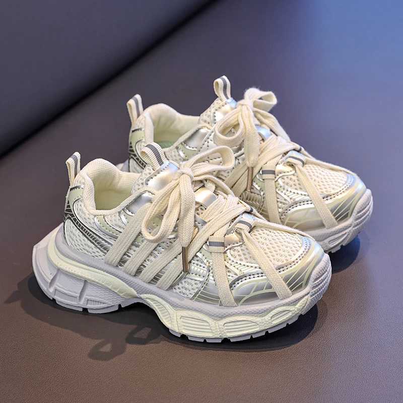 2025 Autumn Pink Sneakers Girl Sports Shoes Outdoor NonSlip Children Platform Sneakers Fashion LaceUp Designer Shoes For Boys C251021