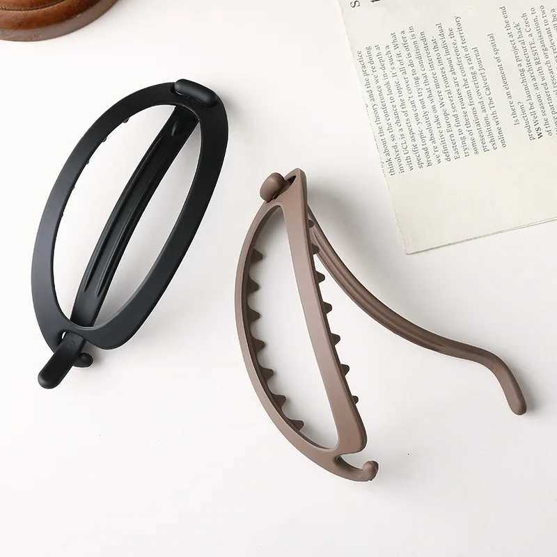 New Frosted Oval Hair Clips Elegant Women Solid Color Buckle Hairpin Versatile Outdoor Fashion Barrette Girls Hair AccessoriesW254021