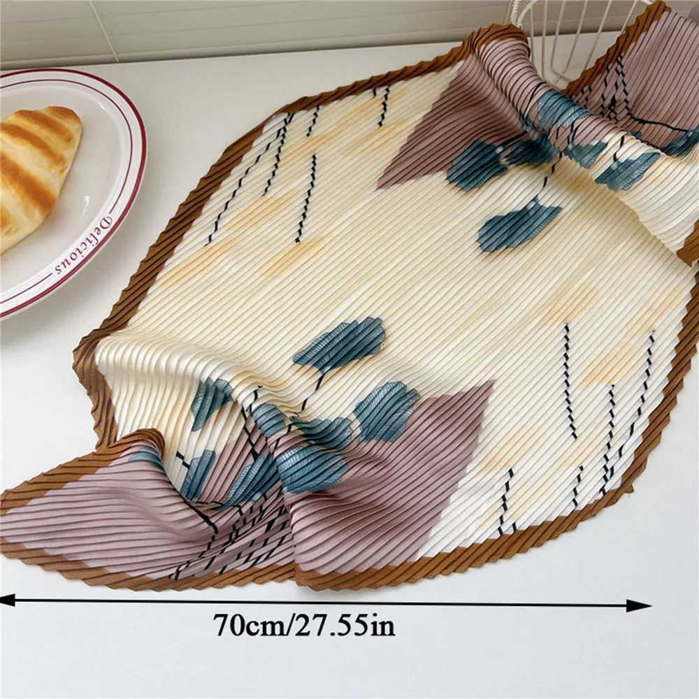 Silk Scarf Wen Luxury Ladies Small Scarf Whosa Scarves wraps Pated Chiffon Hijabs Satin Hijabe Fme BandaW251021