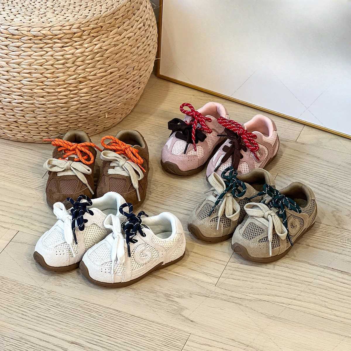 Spring Children Boy Girls Students New Mesh Breathable Soft Bottom Midtop Board Shoes Kid Toddler Baby Casual Flats Trainers C251021