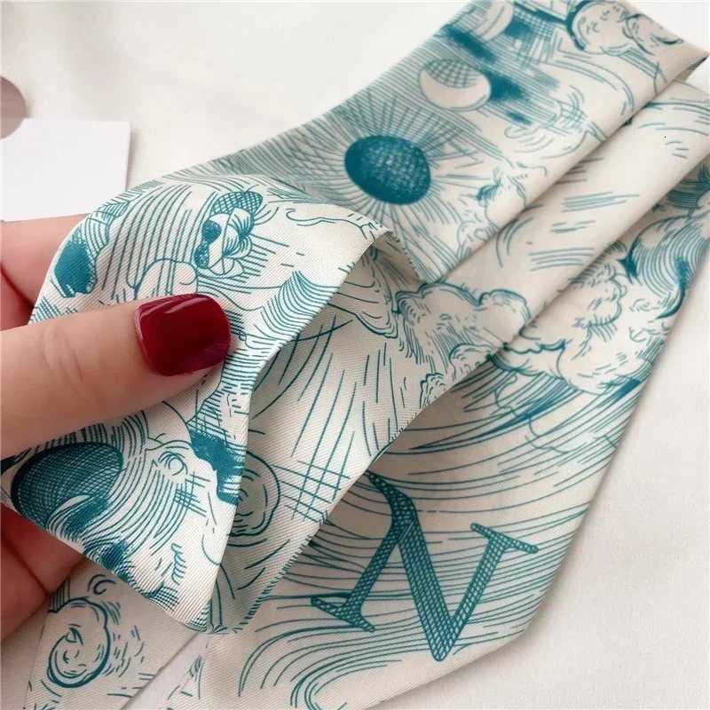 Fashion Skinny Scarf Women Luxury letter Printing Tie Bag Handle Ribbon Hair Band Womens Headscarf New Lady Design Silk Scarves W251021