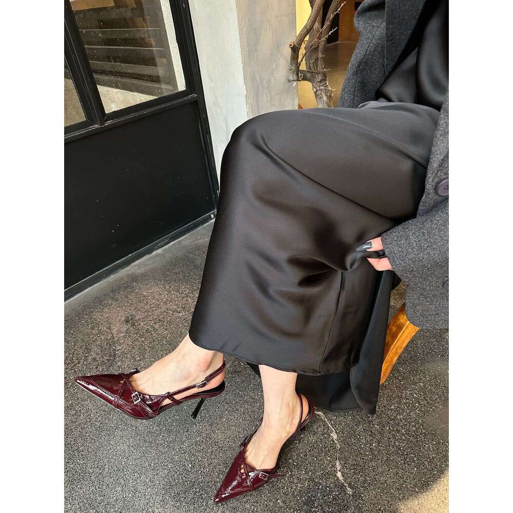 French Mature Style Niche Design Single Designer Shoe 2025 Summer New Fashion Pointed Closed Toe Sandals Elegant Women's Shoes