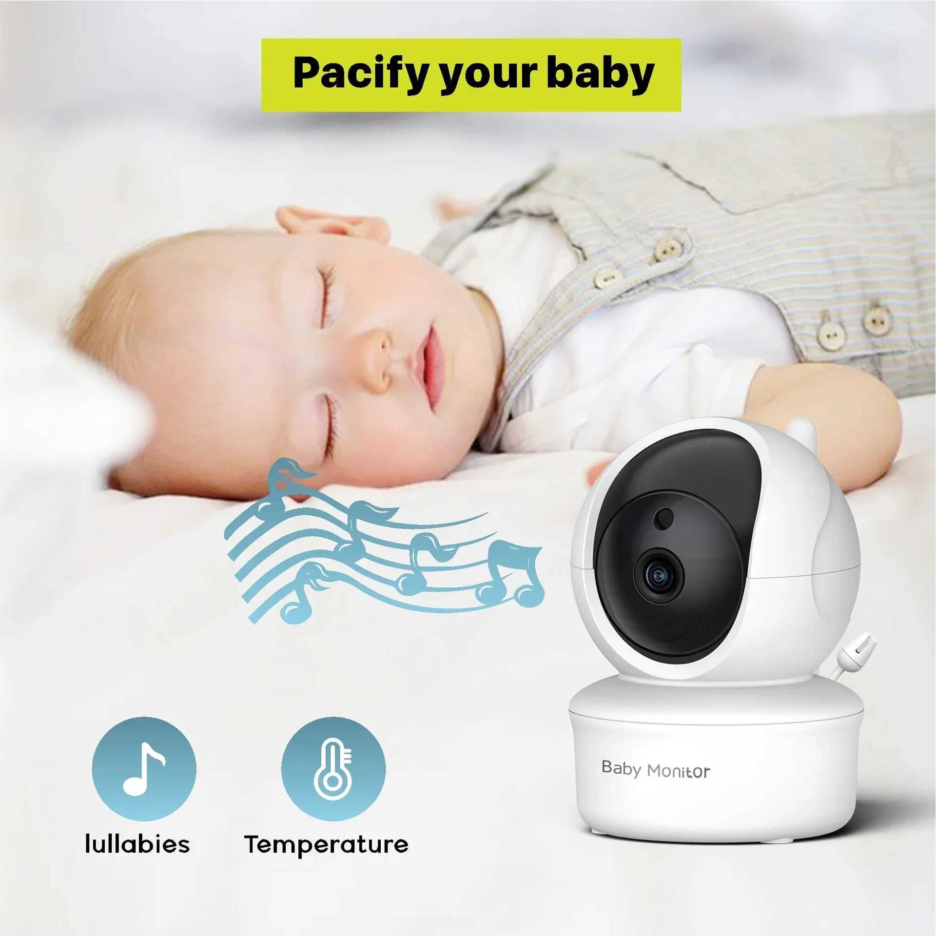 5 Inch Video Baby Monitor with Camera 360 PanTilt 1000ft Mother Kids Childrens Cam Portable Video Nanny Baby Items 2X Zoom J251121