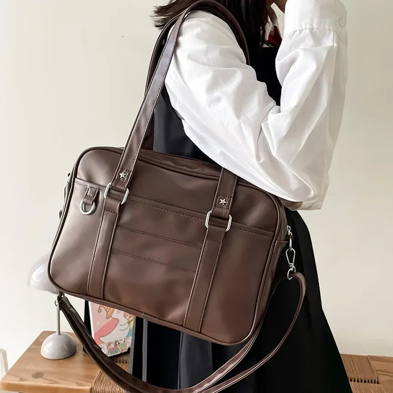 Japanese Preppy Style Shoulder Bag Women PU Leather JK Uniform Bag Girls Handbags Pure Color Crossbody Bags Itabag Tote Bolso 251021