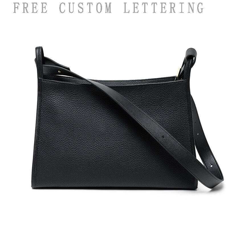 Top Layer Cowhide Women's Armpit New Design Large Capacity Lychee Pattern High-End Simple Commuter Handbag Shoulder Bag 251021