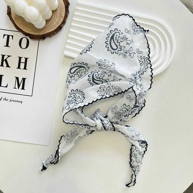 Print Flower Neck Scarf Shawl Summer Triang Hair Wrap band Handkerchi Hair Ties Banda Hair Ribbon For WenW251021