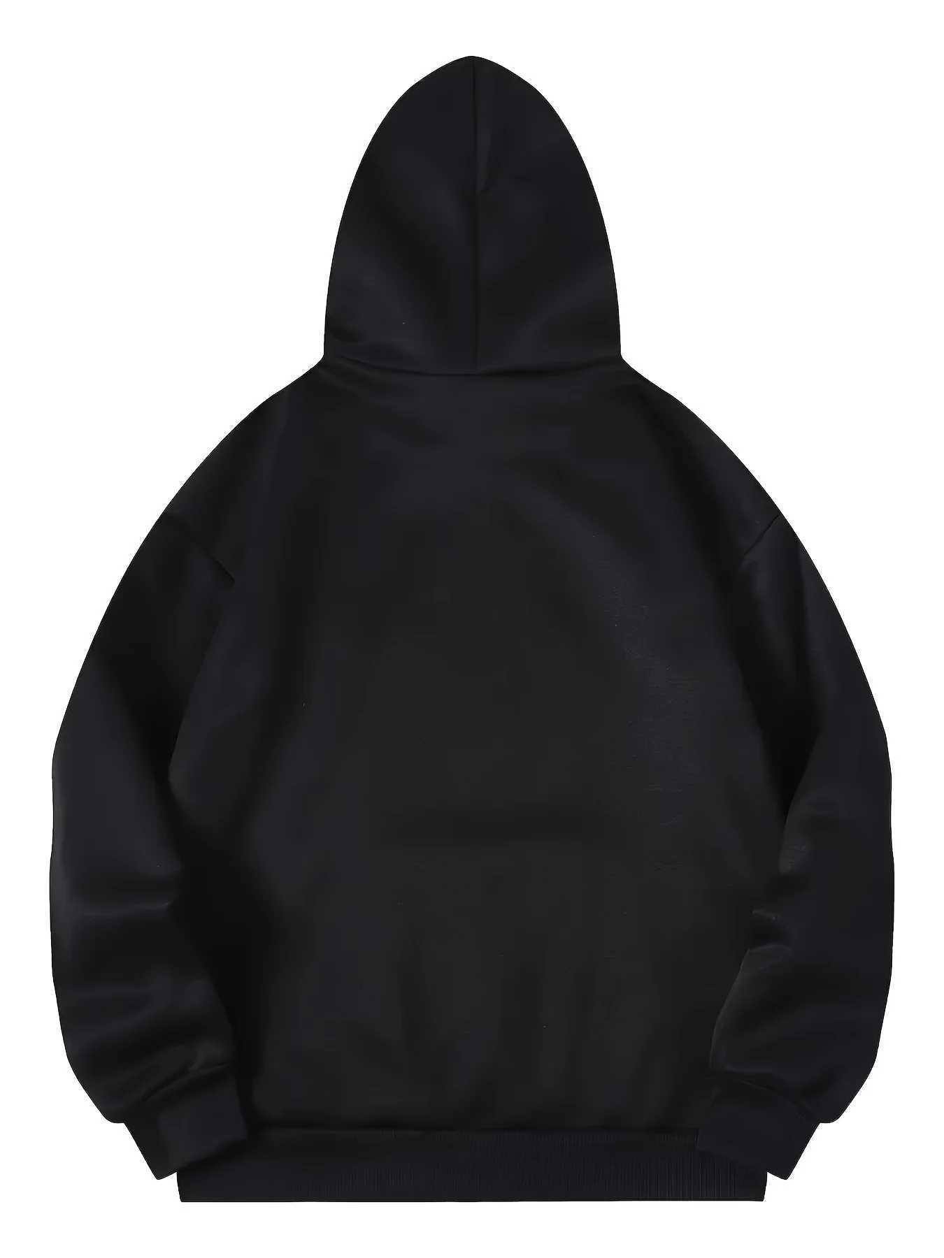 Mens autumn and winter casual fashion loose Los Angeles California print long sleeved hooded sweatshirt warm pullover J251021