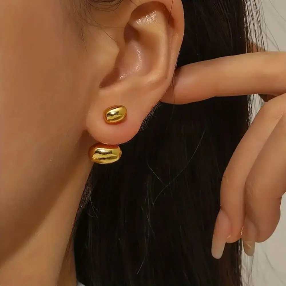 CARLIDANA Stainless Steel Half Minimalist Metal Drop Charm Earrings Women Anti Allergic High Quality Daily Fashion Japan Jewelry J251021