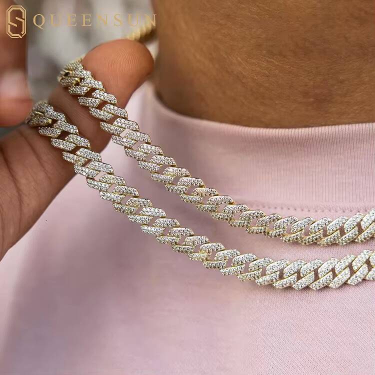 VVS Silver 925 Gold Rose Gold Plated Moissanite Chilled Silica Classic IGI Certified 85mm Diamond Claw Set Hiphop Necklace