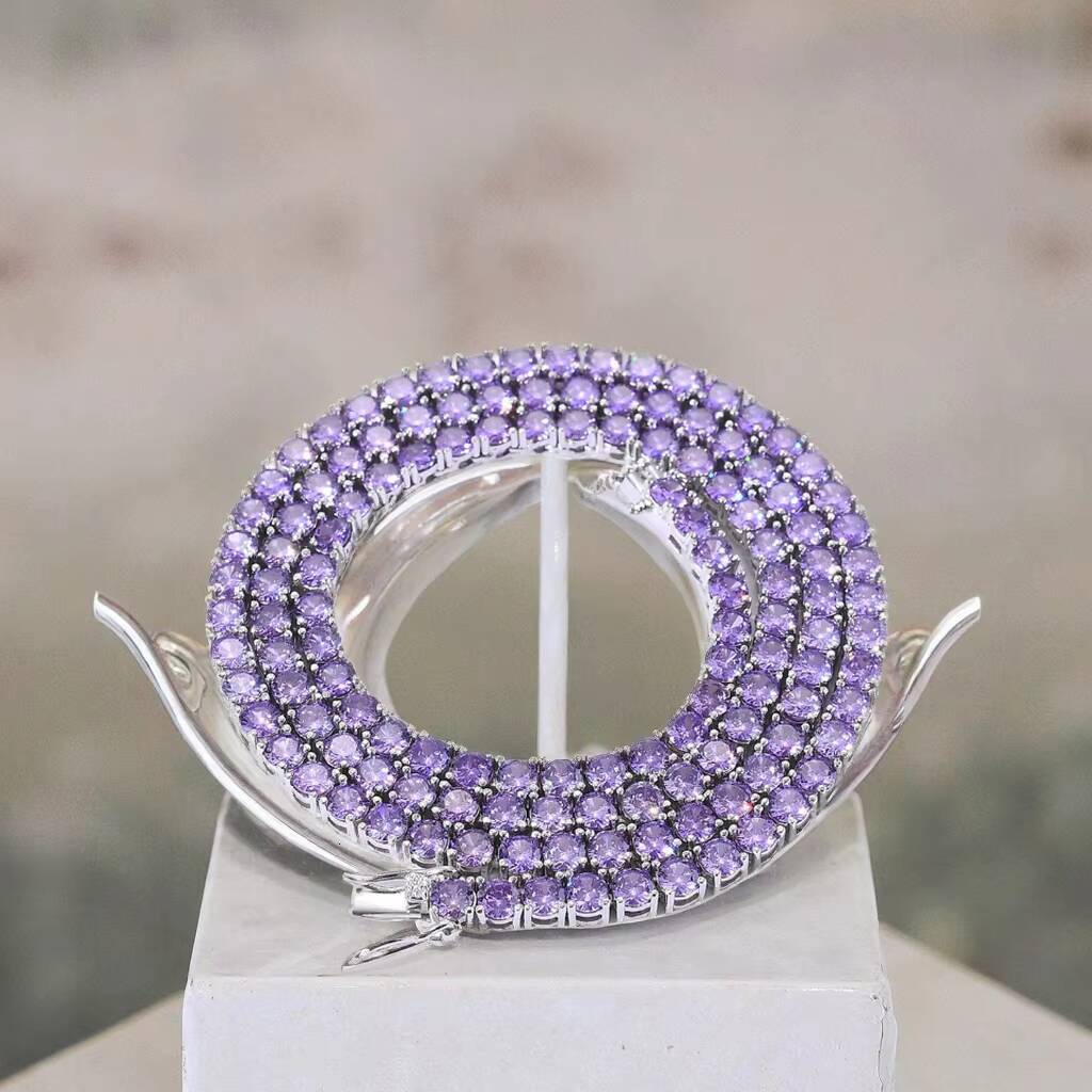 SGARIT Custom Womens Tennis Chain Set 24K 18K 14K 10K 9K Solid Gold with Pink Purple 2mm 3mm 4mm 5mm for Wedding Gift