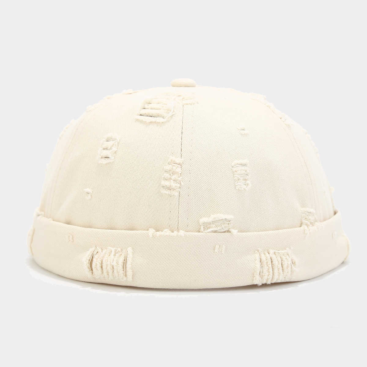 New Solid Color Frayed Edge Distressed Landlord Hat Mens Personality Hiphop Brimless Yippie Hat Womens Skin Hat H251020