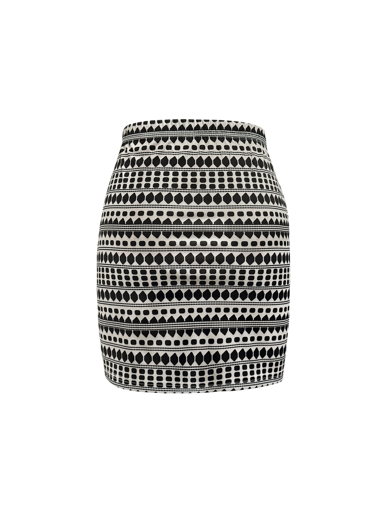 Women's New Fashion Office Mom Style All-Over Printed Midi Skirt, Milk Silk Versatile Skirt (S-XXL, Blue/Black/Khaki/White)-CF43880