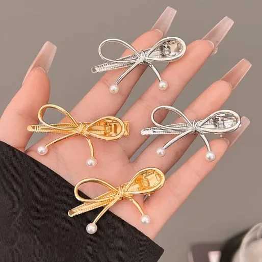 14pcs Mini Gold Metal Bow Hair Clips Little Girls Sweet Candy Pearl Bow Knot Hairpins Hairgrips Barrette Hair AccessoriesW254021